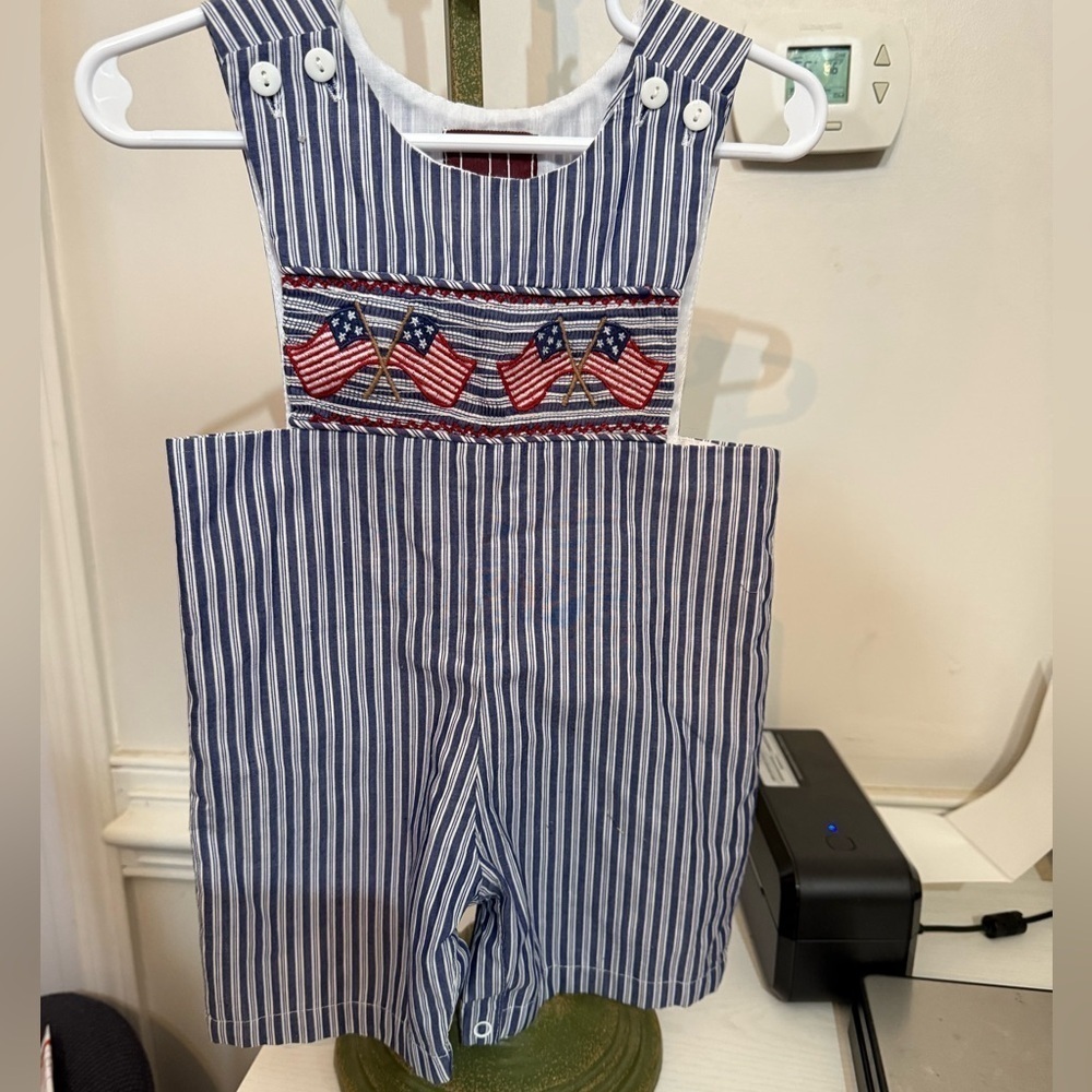 Lil Cactus Smocked American Flag Jon Jon